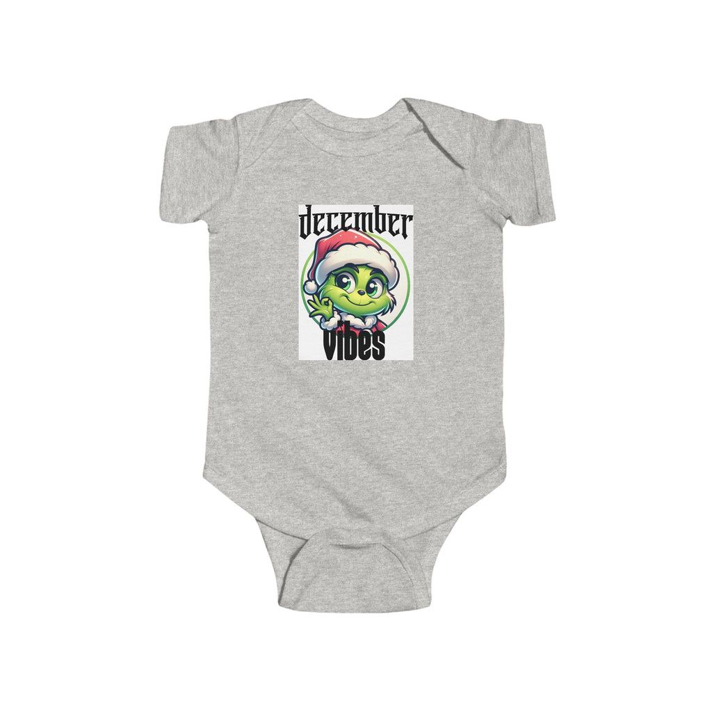 December Vibes Baby Bodysuit — Cute Grinch/Santa Pet Holiday Onesie