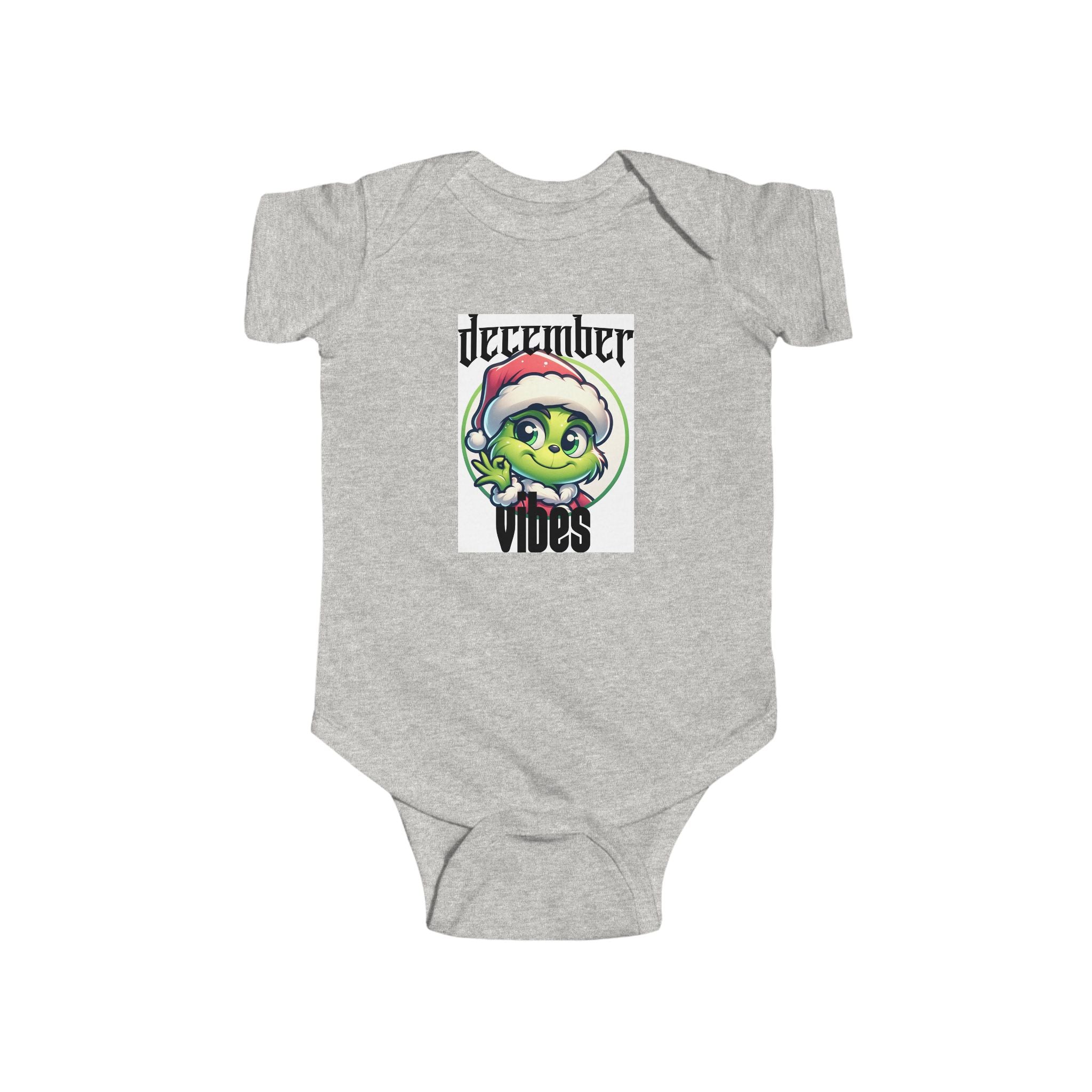 December Vibes Baby Bodysuit — Cute Grinch/Santa Pet Holiday Onesie