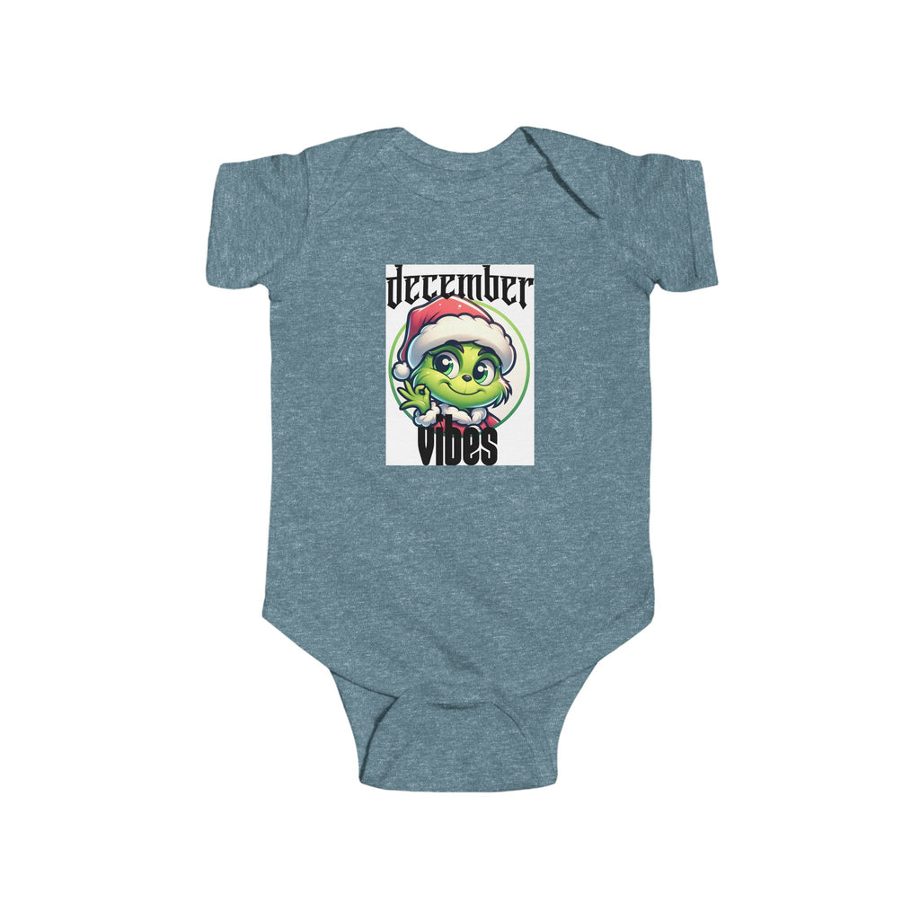 December Vibes Baby Bodysuit — Cute Grinch/Santa Pet Holiday Onesie
