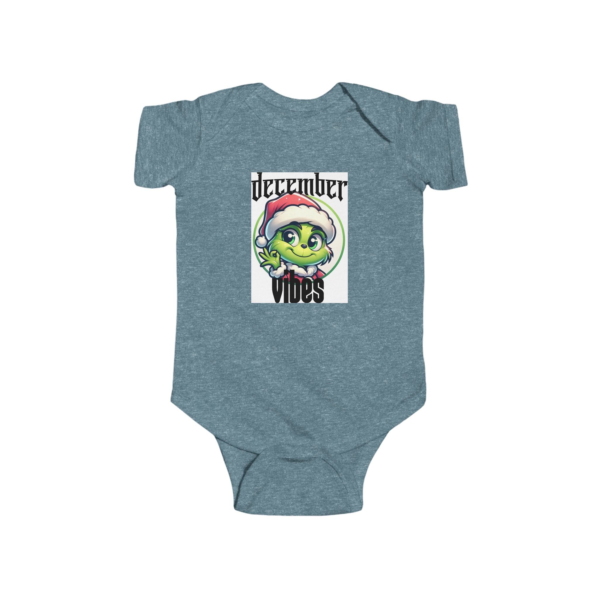 December Vibes Baby Bodysuit — Cute Grinch/Santa Pet Holiday Onesie