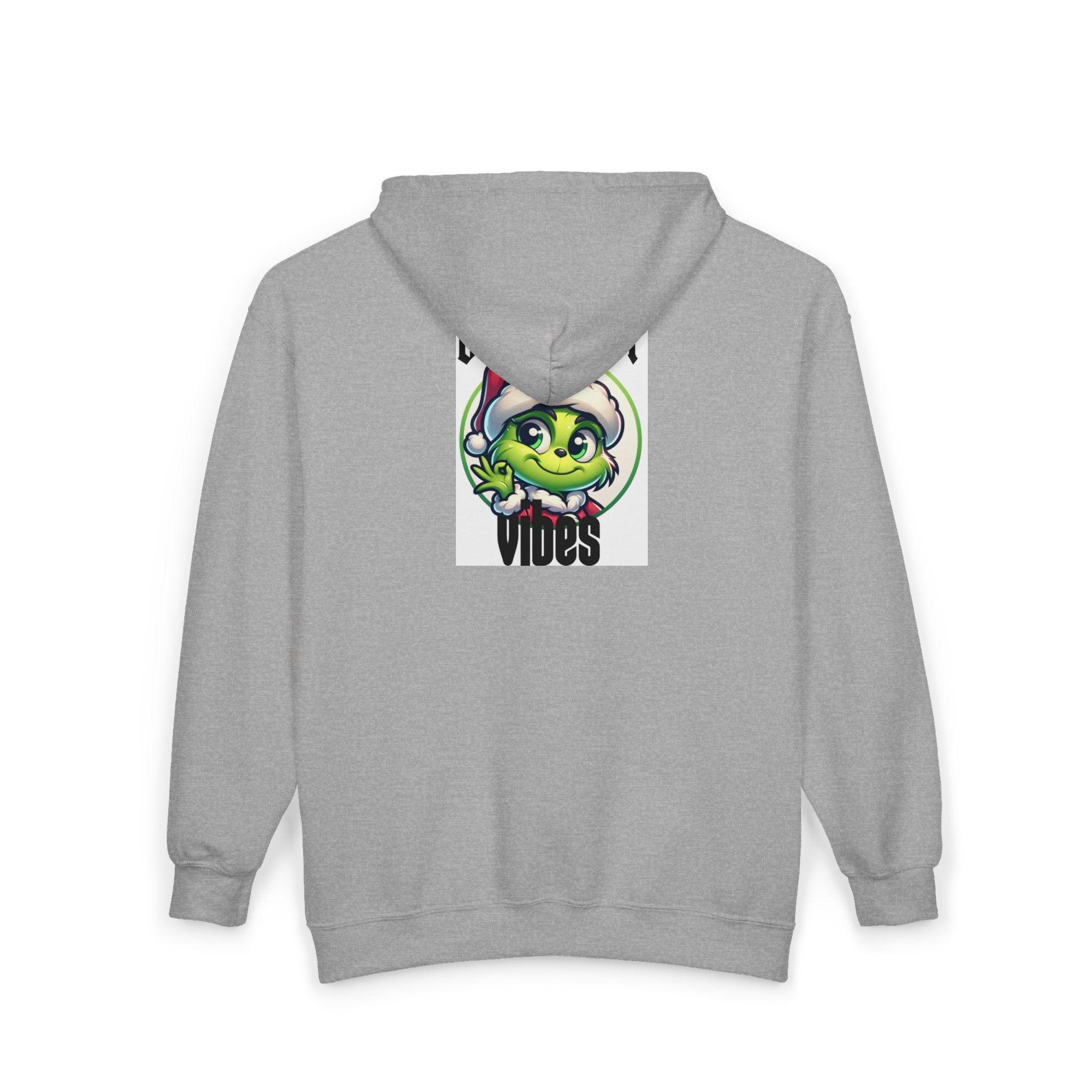 December Vibes Zip Hoodie — Festive Grinch Santa Full‑Zip Sweatshirt