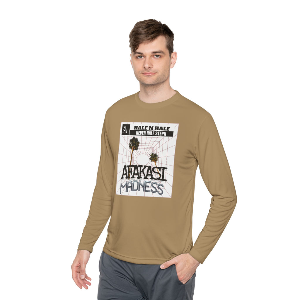 Afakasi Madness Long Sleeve Tee — Retro Palm Graphic ‘Half n Half Never Half Step’
