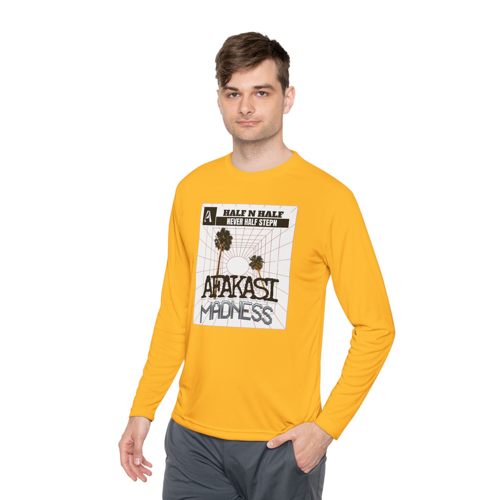 Afakasi Madness Long Sleeve Tee — Retro Palm Graphic ‘Half n Half Never Half Step’