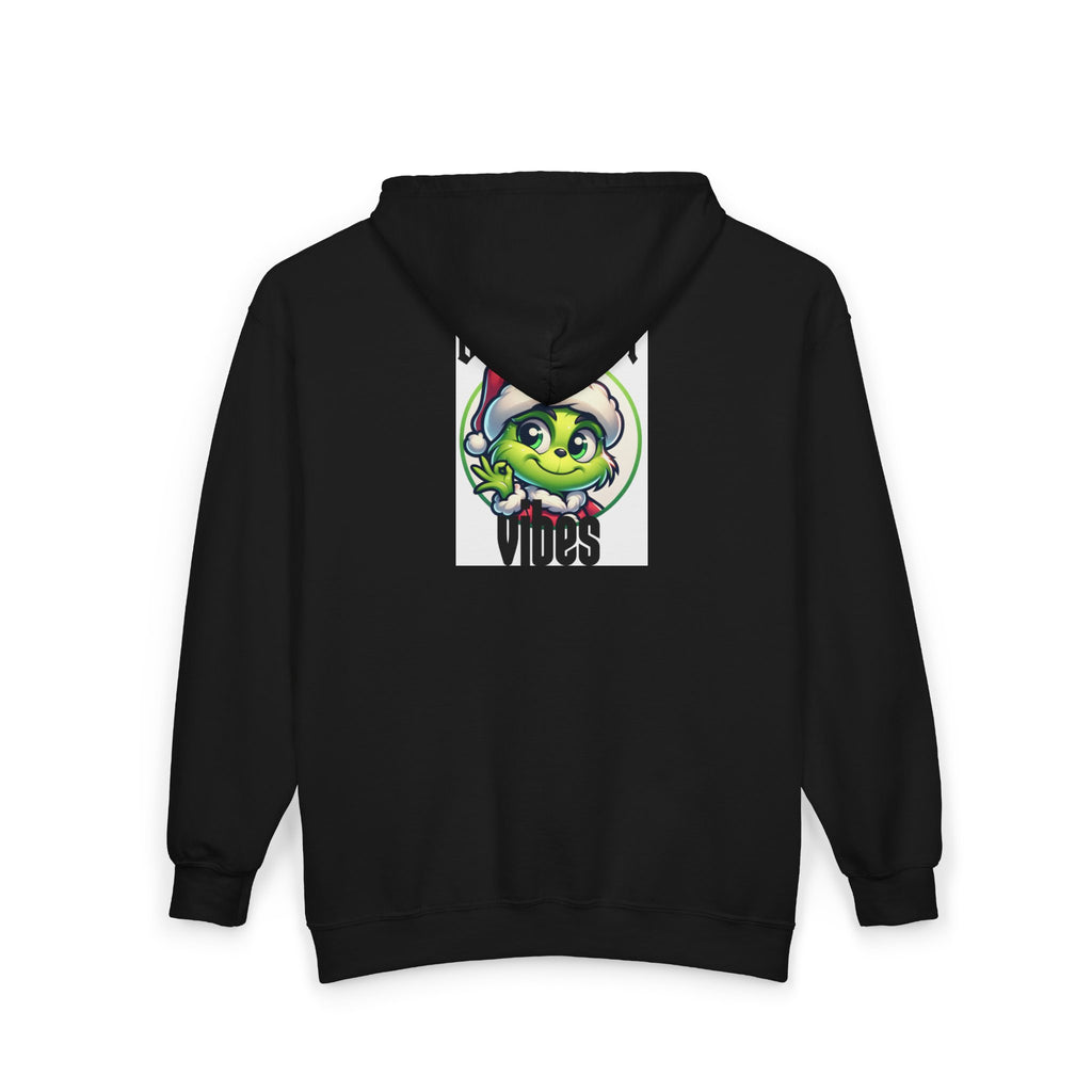 December Vibes Zip Hoodie — Festive Grinch Santa Full‑Zip Sweatshirt