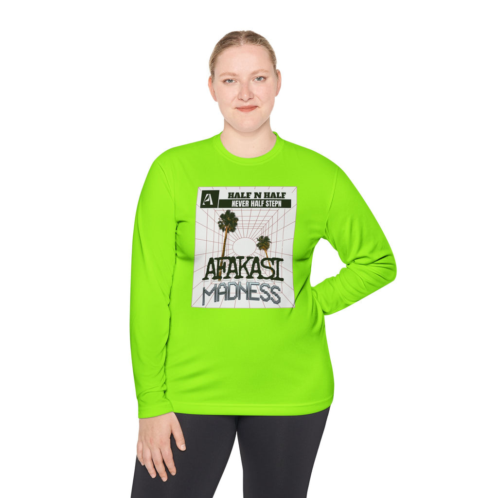 Afakasi Madness Long Sleeve Tee — Retro Palm Graphic ‘Half n Half Never Half Step’