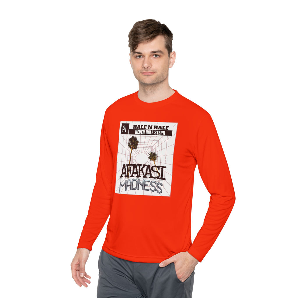 Afakasi Madness Long Sleeve Tee — Retro Palm Graphic ‘Half n Half Never Half Step’