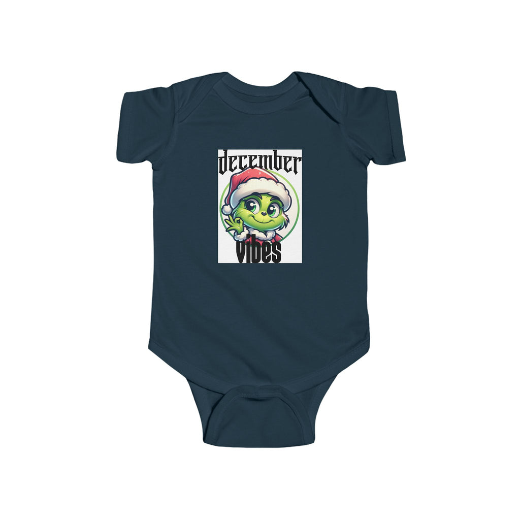December Vibes Baby Bodysuit — Cute Grinch/Santa Pet Holiday Onesie
