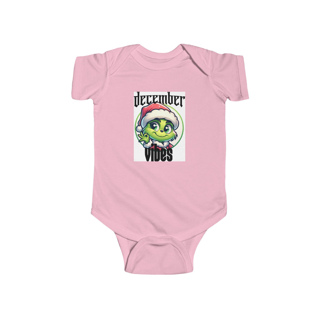 December Vibes Baby Bodysuit — Cute Grinch/Santa Pet Holiday Onesie