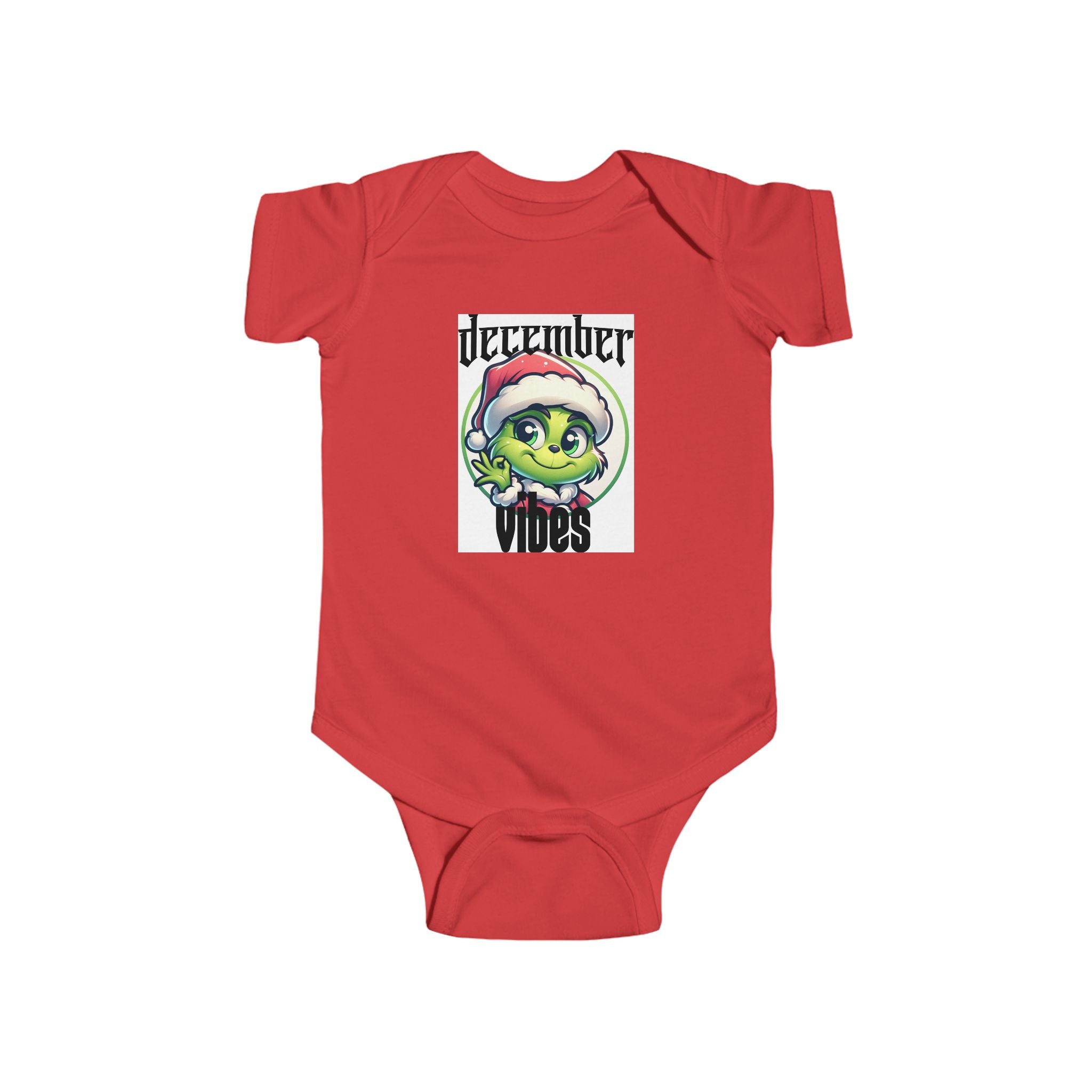 December Vibes Baby Bodysuit — Cute Grinch/Santa Pet Holiday Onesie