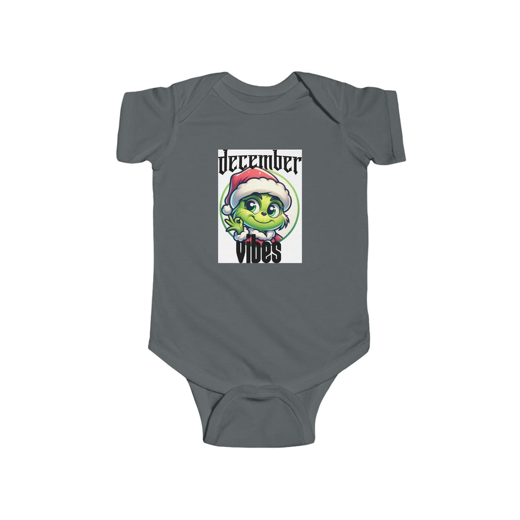 December Vibes Baby Bodysuit — Cute Grinch/Santa Pet Holiday Onesie
