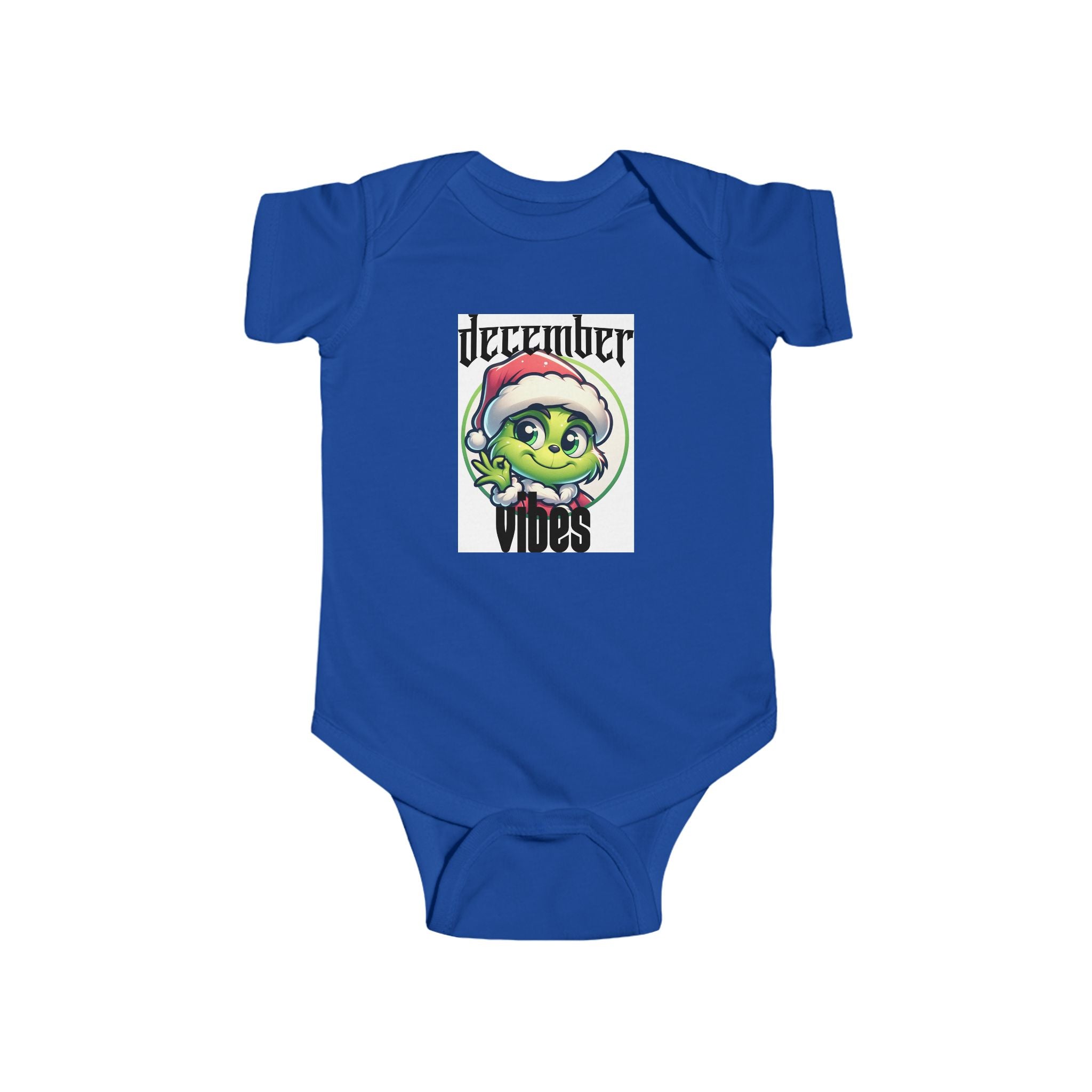 December Vibes Baby Bodysuit — Cute Grinch/Santa Pet Holiday Onesie