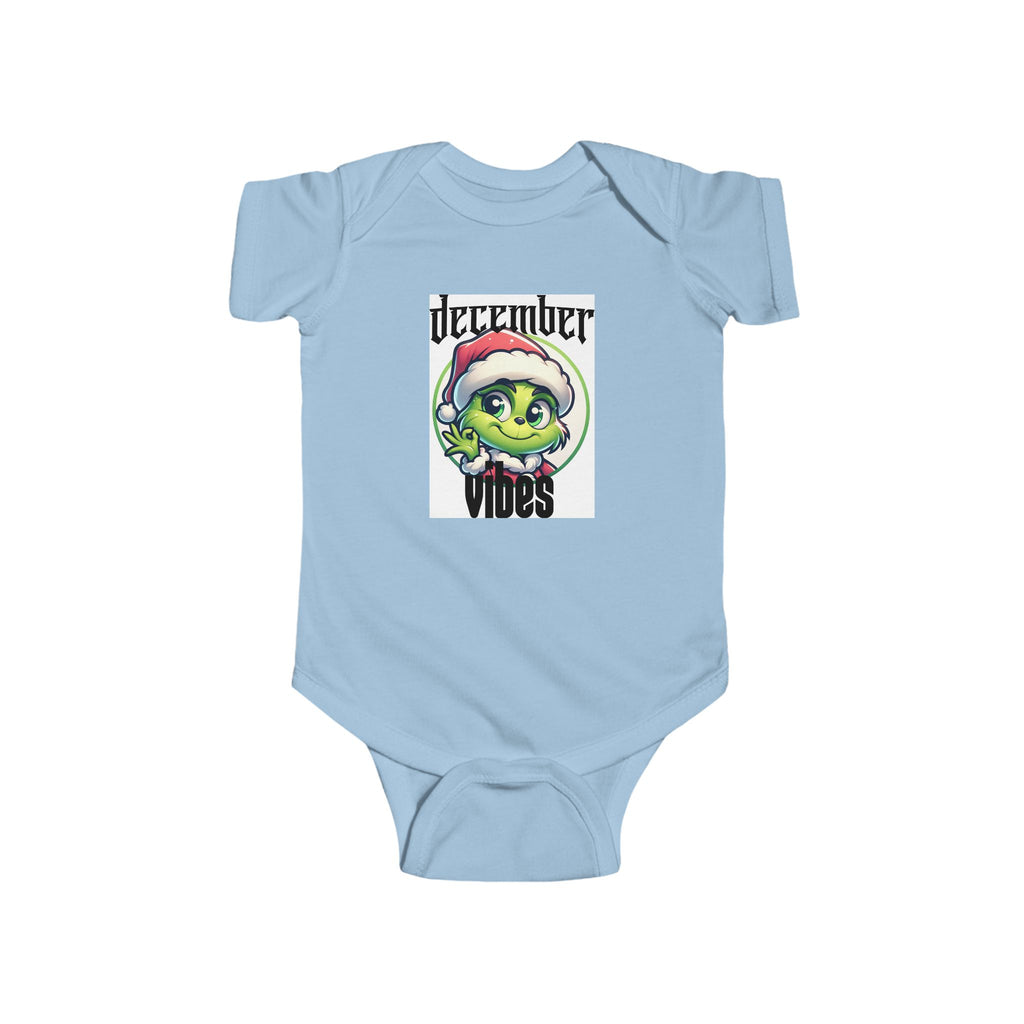 December Vibes Baby Bodysuit — Cute Grinch/Santa Pet Holiday Onesie