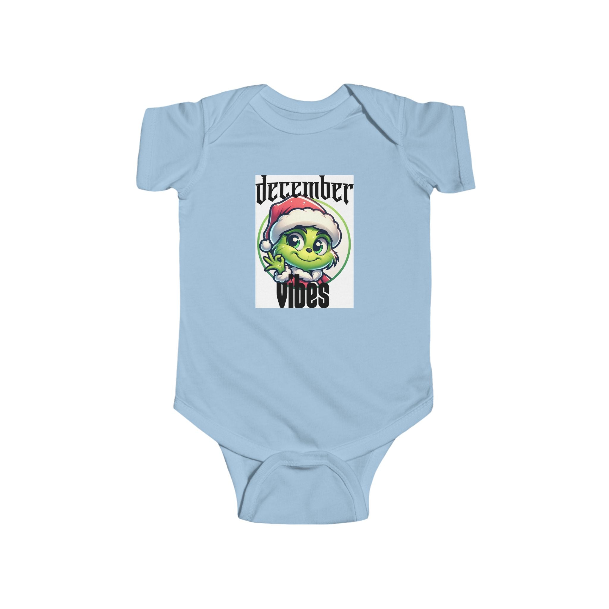 December Vibes Baby Bodysuit — Cute Grinch/Santa Pet Holiday Onesie