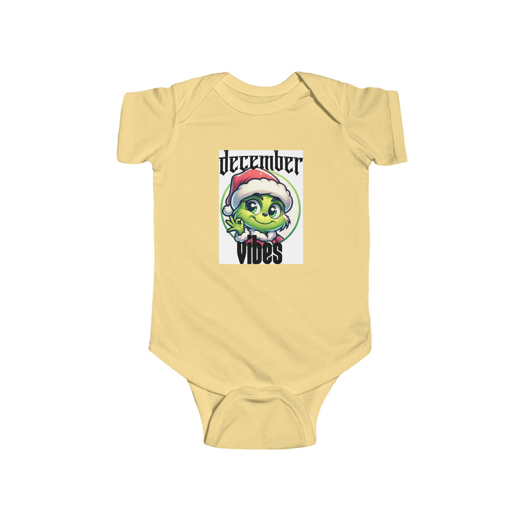December Vibes Baby Bodysuit — Cute Grinch/Santa Pet Holiday Onesie