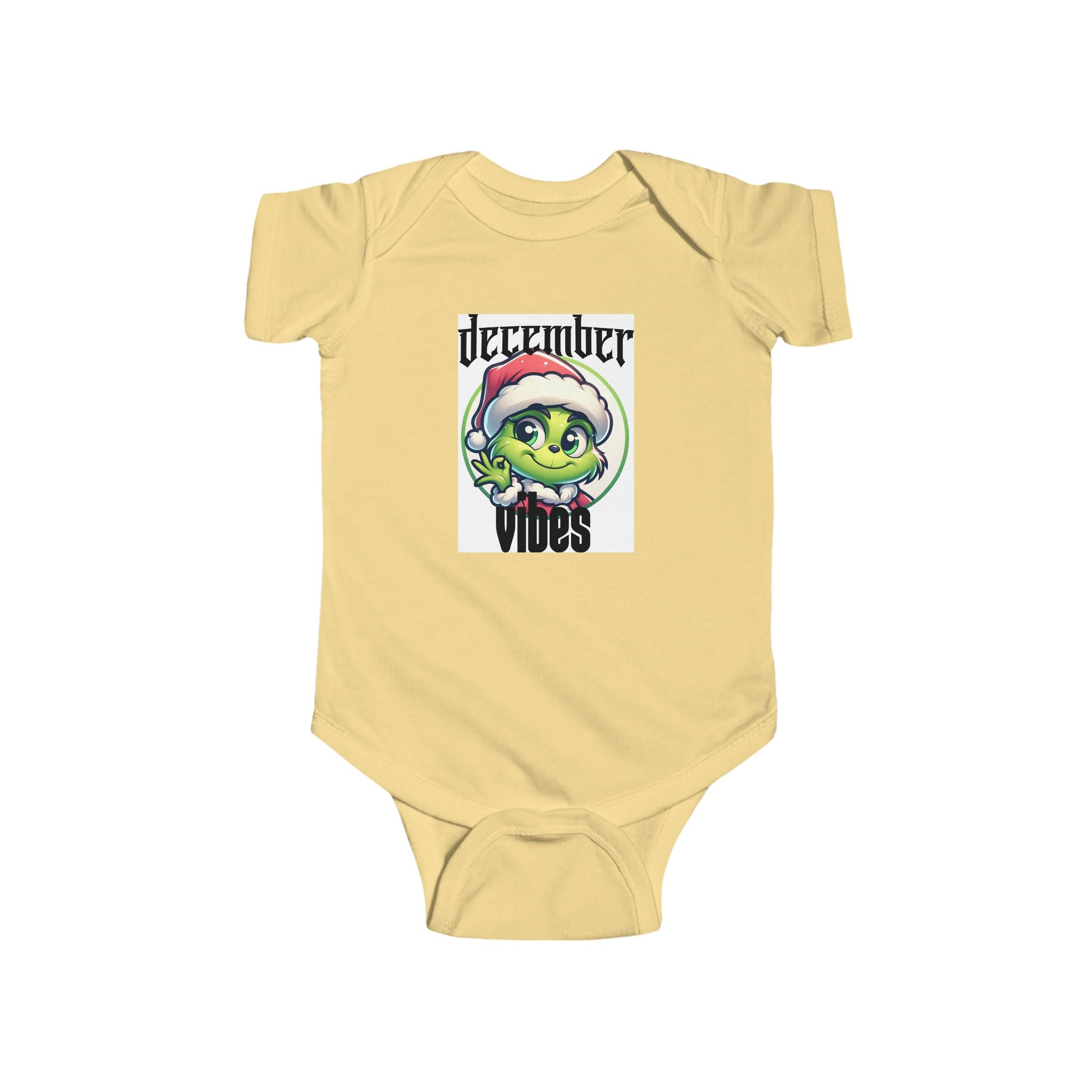 December Vibes Baby Bodysuit — Cute Grinch/Santa Pet Holiday Onesie