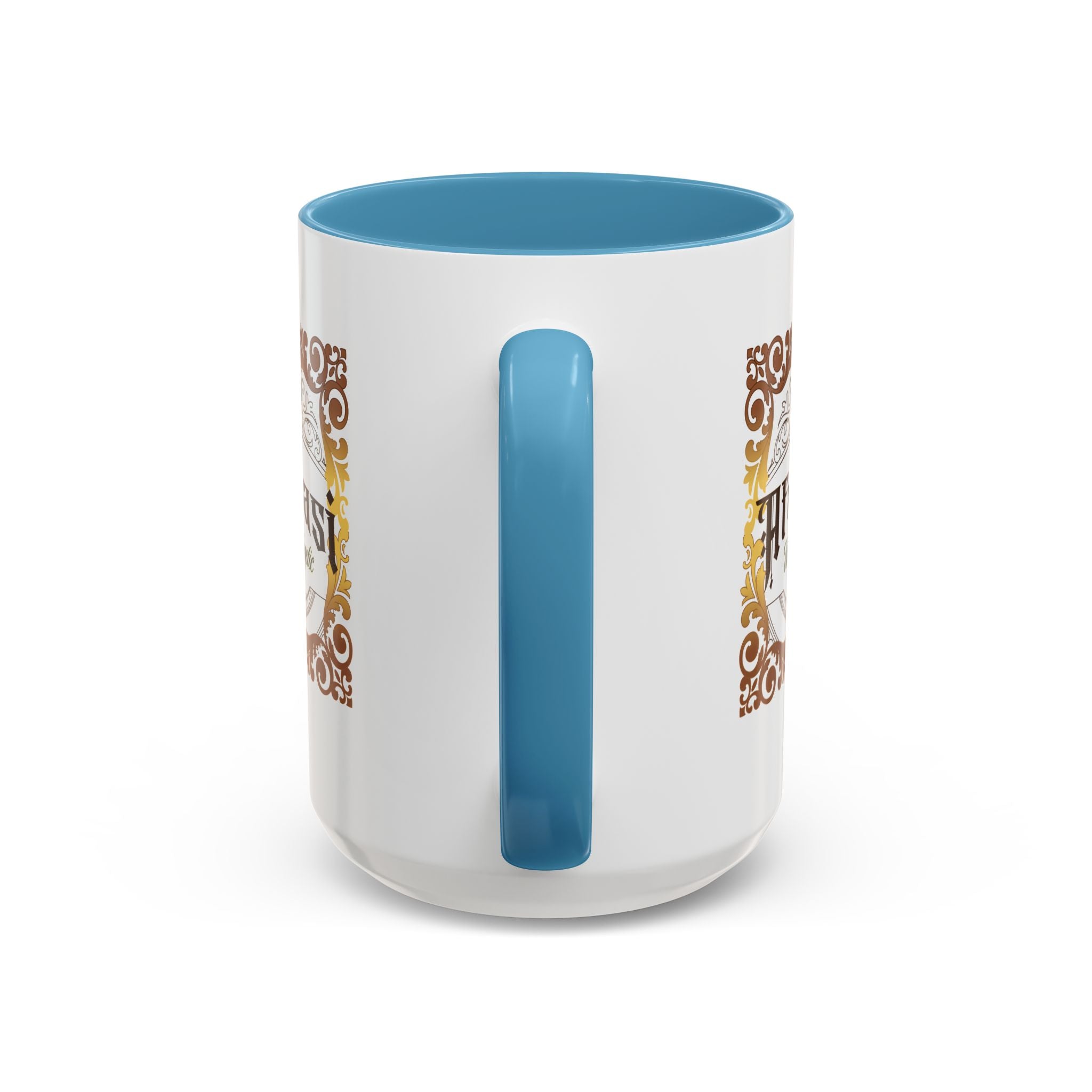 Akan 'Afakasi Unapologetic' Accent Coffee Mug — Decorative Brown & Gold Design (11/15oz)