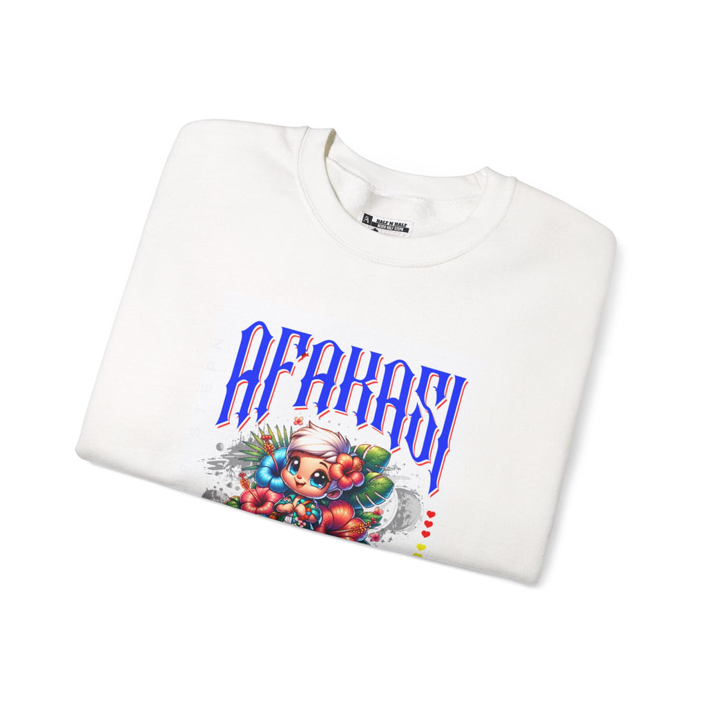 Crewneck Sweatshirt — 'Afakasi' Graphic Retro Crest Crew