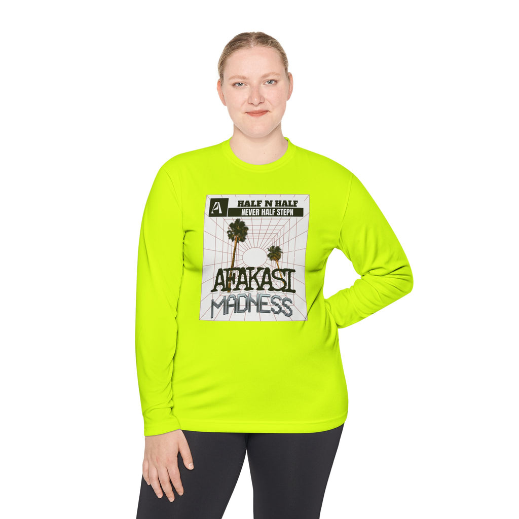 Afakasi Madness Long Sleeve Tee — Retro Palm Graphic ‘Half n Half Never Half Step’