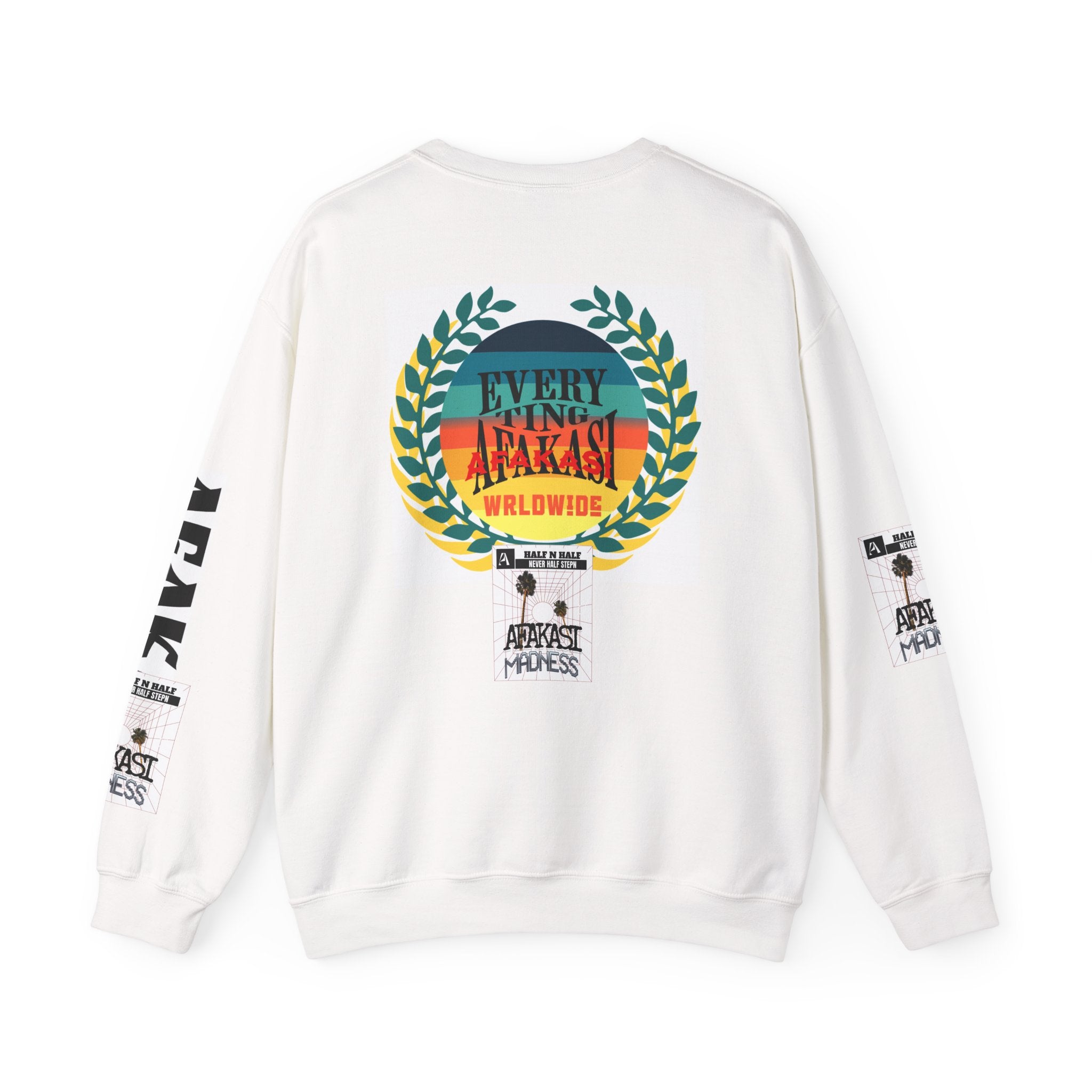 Crewneck Sweatshirt — 'Afakasi' Graphic Retro Crest Crew