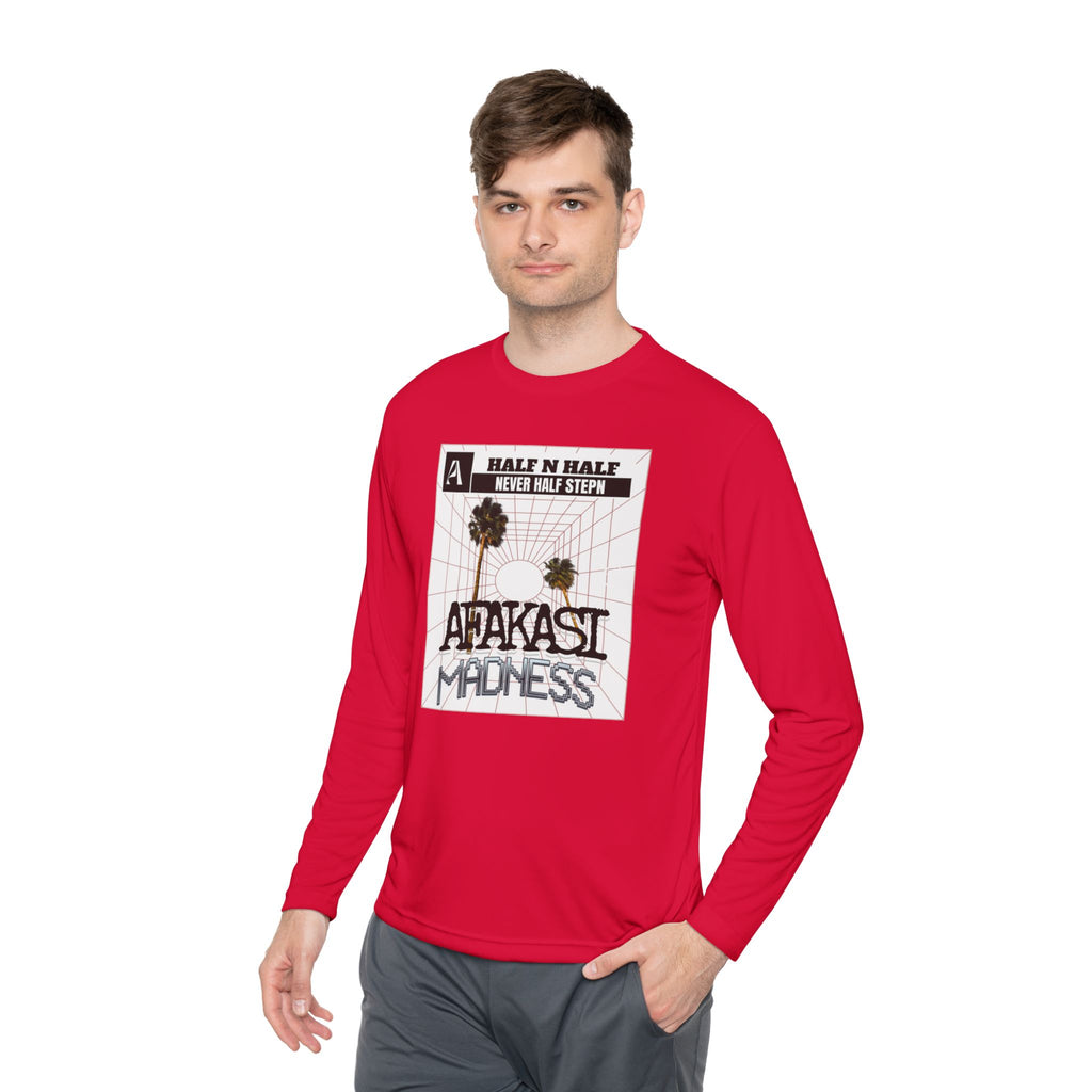 Afakasi Madness Long Sleeve Tee — Retro Palm Graphic ‘Half n Half Never Half Step’