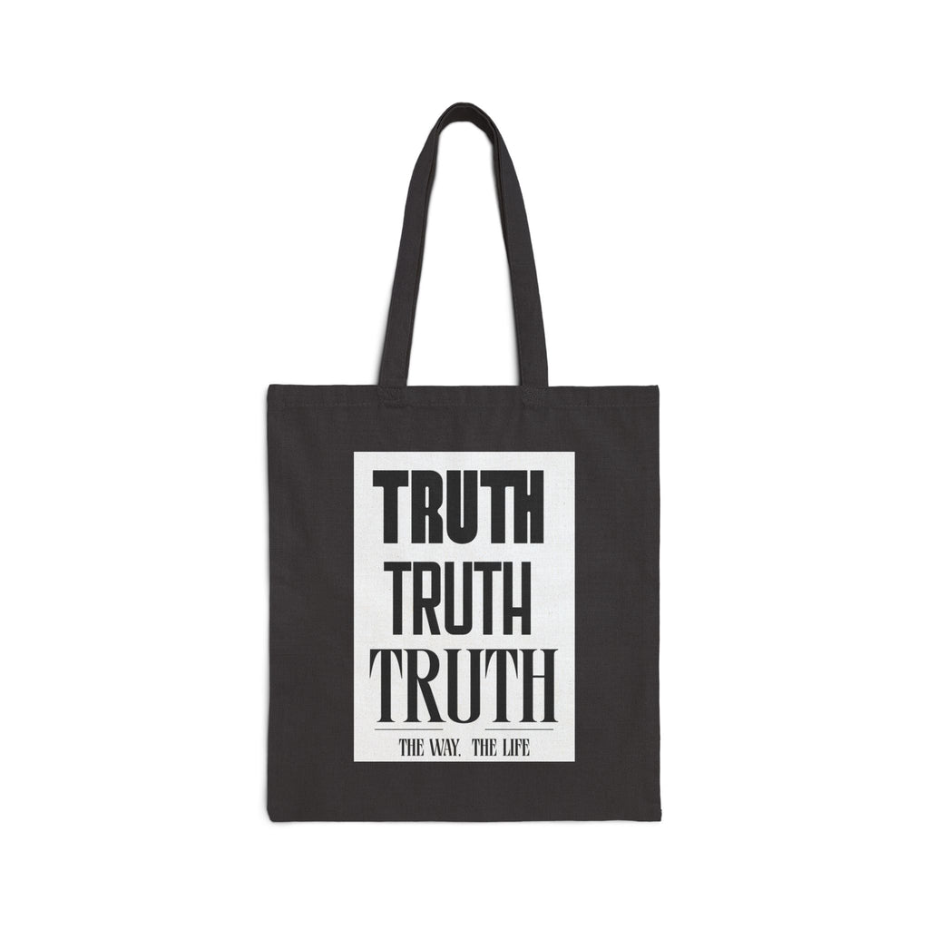 Canvas Tote Bag — "The Way Truth Life" Vintage Prayer Graphic