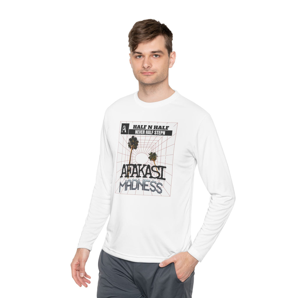 Afakasi Madness Long Sleeve Tee — Retro Palm Graphic ‘Half n Half Never Half Step’